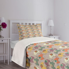 Animals on Wheels Bedspread Set