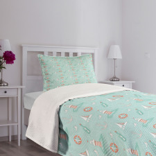 Dashed Trace Font Bedspread Set