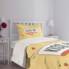 Retro Love Message Bedspread Set