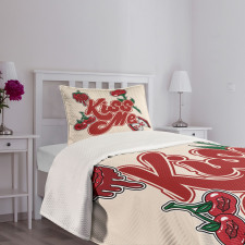 Hand Calligraphy Design Bedspread Set