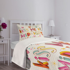 Colorful Letters Words Bedspread Set