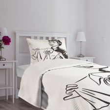 Lady with Blouse Bedspread Set