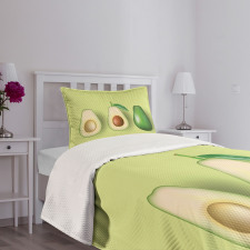 Realistic Half Avocado Bedspread Set