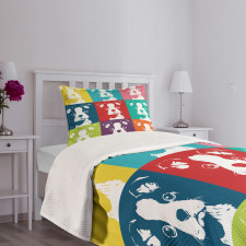 Pop Art Dogs Bedspread Set