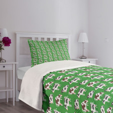 Graphic Sitting Cows Bedspread Set