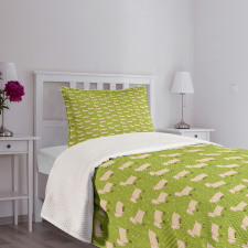 Goats on Green Field Bedspread Set