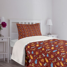 Doodle Animals Bedspread Set