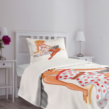 Short Hair Blondie Bedspread Set