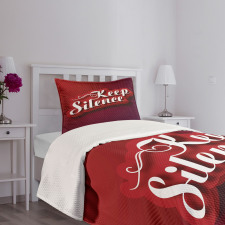 Keep Silence Modern Text Bedspread Set