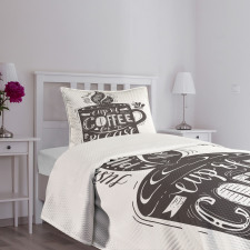 Texts Coffee Cup Bedspread Set