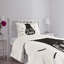 Text on Home Appliance Bedspread Set