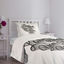 Manuscript Lettering Bedspread Set