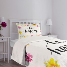 Positive Vibes Be Happy Bedspread Set