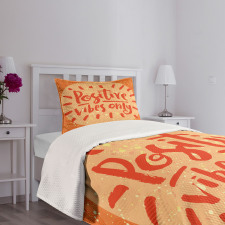 Positive Vibes Doodle Bedspread Set