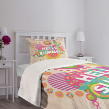 Hello Summer Typography Bedspread Set