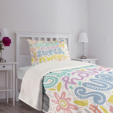 Boho Floral Girl Power Bedspread Set