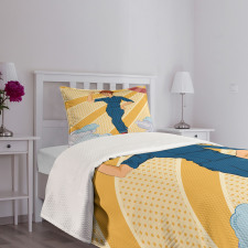 Woman Showing Fist Bedspread Set