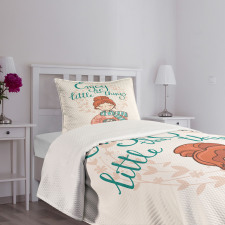 Winter Cartoon Woman Bedspread Set