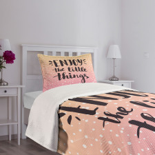 Ombre Dots and Slogan Bedspread Set