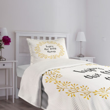 Monochrome Wreath Desgin Bedspread Set