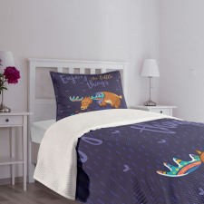 Elk Grazing in the Rain Bedspread Set