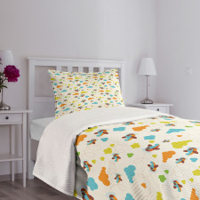 Pastel Colored Toddler Bedspread Set