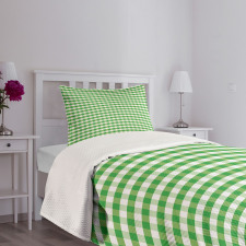 Green White Gingham Bedspread Set