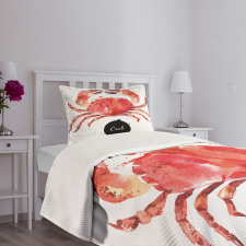 Ink Splatter King Crab Bedspread Set