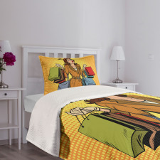 Pop Art Shopping Bedspread Set