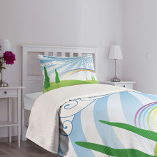 Rainbow on a Meadow Road Bedspread Set