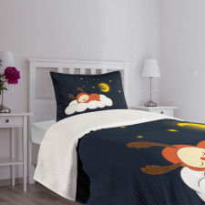 Reindeer Sleeping in Sky Bedspread Set