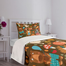 Raccoon and Butterfly Bedspread Set