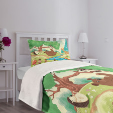 Ladybug Snail Bear Bedspread Set