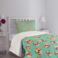 Latin American Skulls Bedspread Set