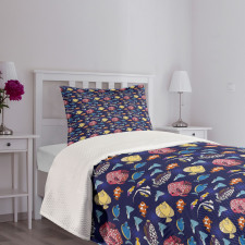 Exotic Aquarium Animals Bedspread Set