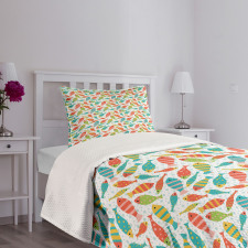 Colorful Fish Sea Bubbles Bedspread Set