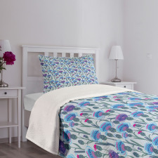 Thistle Bouquet Print Bedspread Set