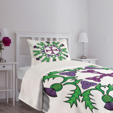 Abstract Thistle Wreath Bedspread Set