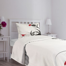 Floral Butterfly Motif Bedspread Set