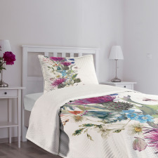 Vintage Herbal Border Bedspread Set