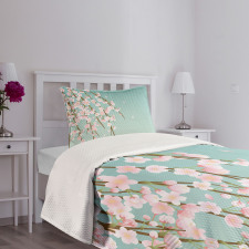 Cherry Blossom Buds Bedspread Set