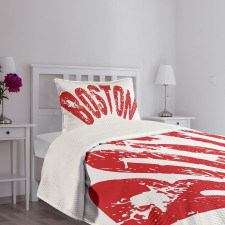 Calligraphic Letters Form Bedspread Set