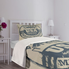 Passport Stamp Design Bedspread Set