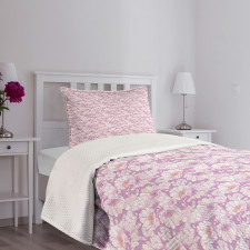 Pastel Flower Blooms Bedspread Set
