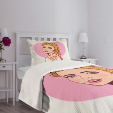 Smiling Blonde Girl Bedspread Set