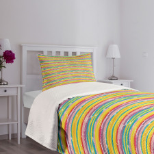 Brush Marks Design Bedspread Set