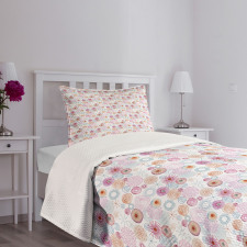 Dahlia Flower Petals Bedspread Set