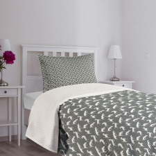 Funky English Bull Terriers Bedspread Set