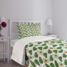 Hand Drawn Exotic Fruit Bedspread Set