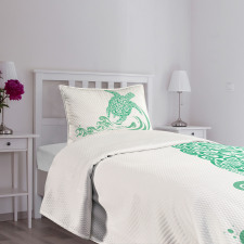 Plumeria Flowers Pattern Bedspread Set